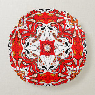 Portuguese Ceramic Tile Pattern Round Cushion