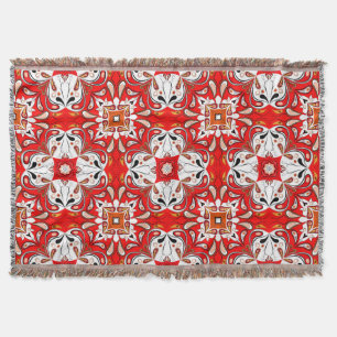 Portuguese Ceramic Tile Pattern Throw Blanket