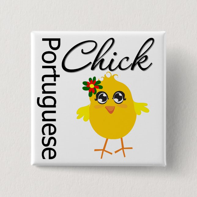 Portuguese Chick 15 Cm Square Badge (Front)