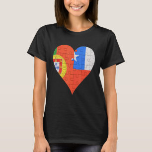 Portuguese Chilean Flag Heart T-Shirt