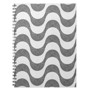 Portuguese cobblestone black and white waves  notebook