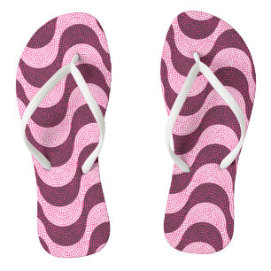 Portuguese cobblestone waves in modern pink jandals