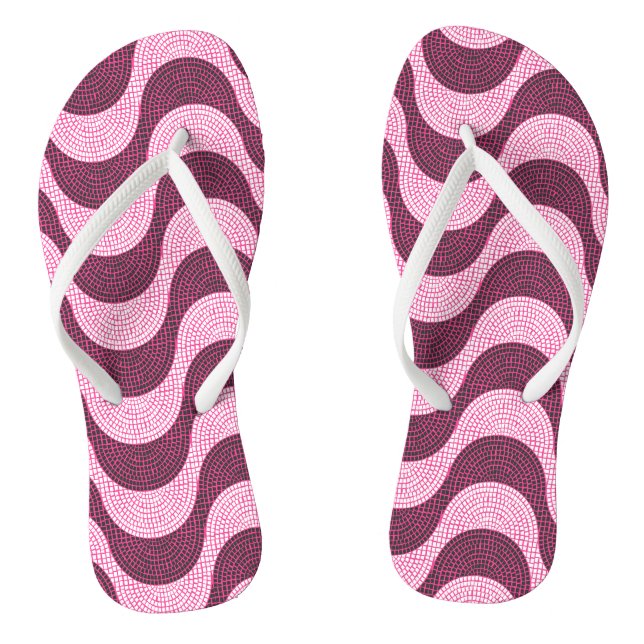 Portuguese cobblestone waves in modern pink jandals (Footbed)