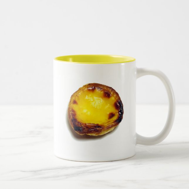 Portuguese custard tart Two-Tone coffee mug (Right)