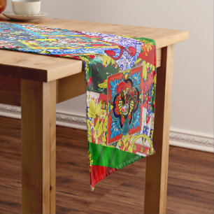 Portuguese design Fleece Blanket Short Table Runner