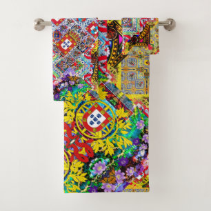 Portuguese designs bath towel set