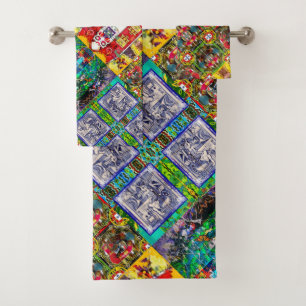 Portuguese designs bath towel set