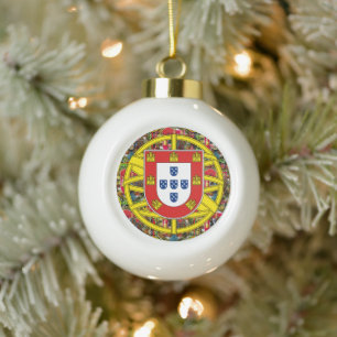 Portuguese designs  ceramic ball christmas ornament