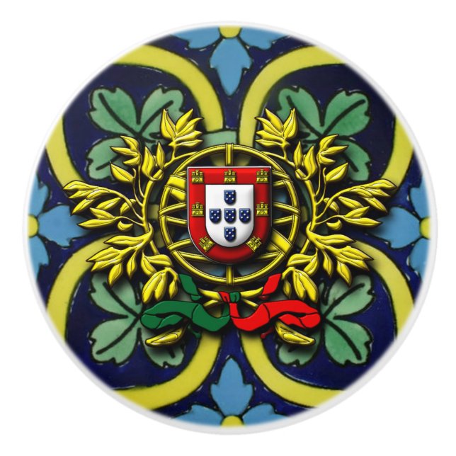 Portuguese designs ceramic knob (Front)