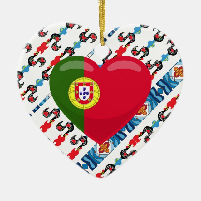 Portuguese designs ceramic tree decoration (Front)