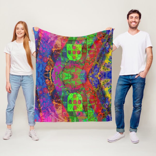 Portuguese designs fleece blanket (In Situ)