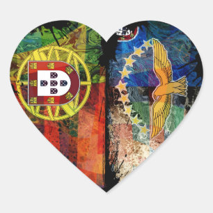 Portuguese designs heart sticker