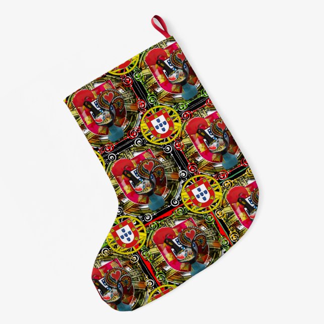 Portuguese designs  large christmas stocking (Back (Hanging))