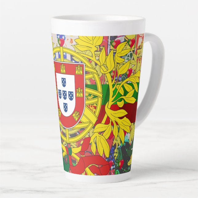 Portuguese designs  latte mug (Right Angle)