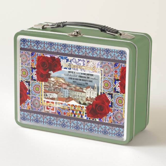 Portuguese designs metal lunch box (Front)