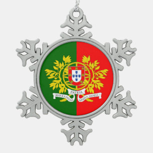 Portuguese designs  snowflake pewter christmas ornament