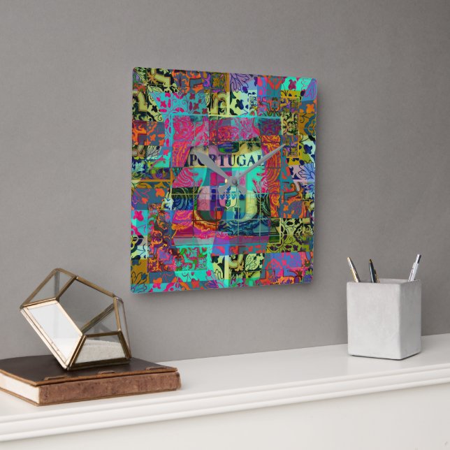 Portuguese designs square wall clock (Office)