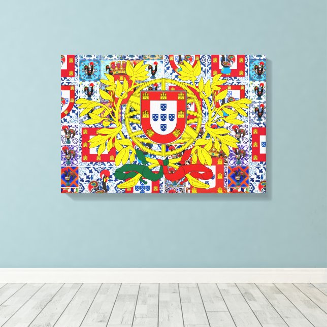 Portuguese designs Stretched Canvas Print (Insitu(Wood Floor))