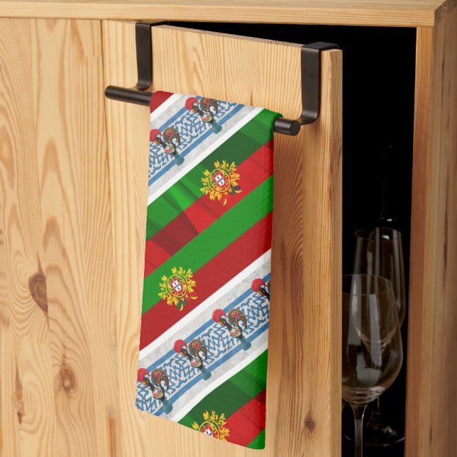 Portuguese designs tea towel (Thirds Fold)