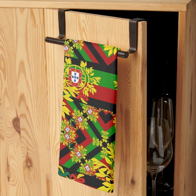 Portuguese designs tea towel (Thirds Fold)