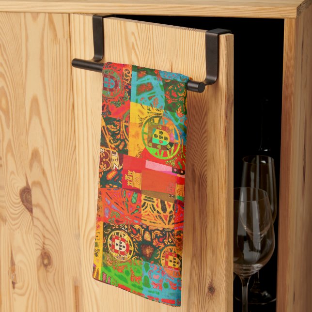 Portuguese designs tea towel (Thirds Fold)