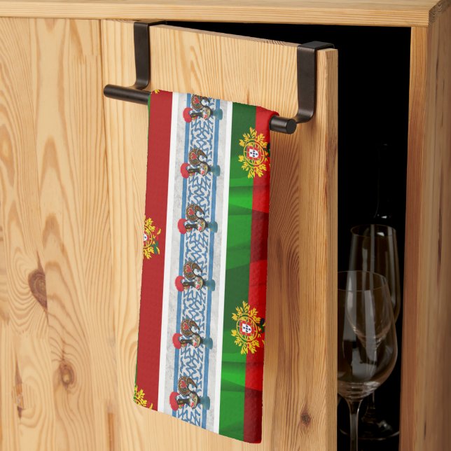 Portuguese designs tea towel (Thirds Fold)