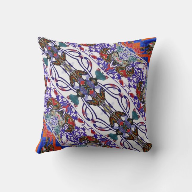 Portuguese designs throw pillow (Back)