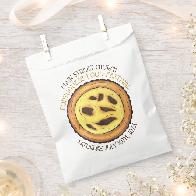 Portuguese Egg Custard Tart Pastry Food Festival Favour Bags (Clipped)