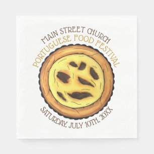 Portuguese Egg Custard Tart Pastry Food Festival Napkin