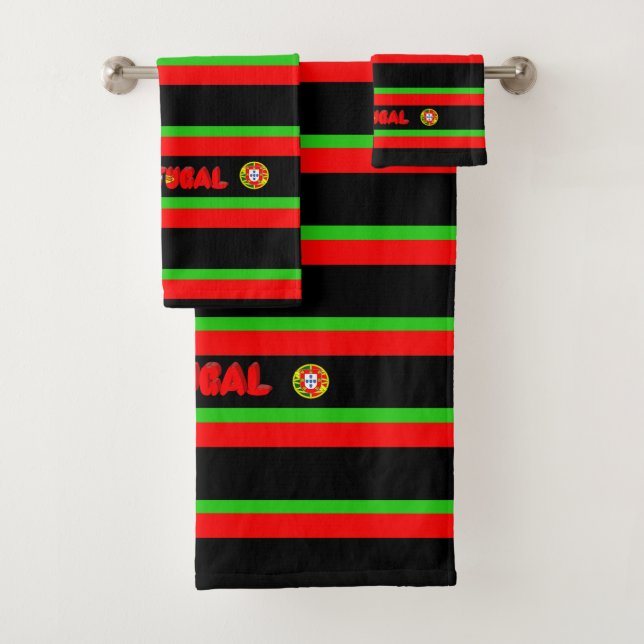 Portuguese flag bath towel set (Insitu)