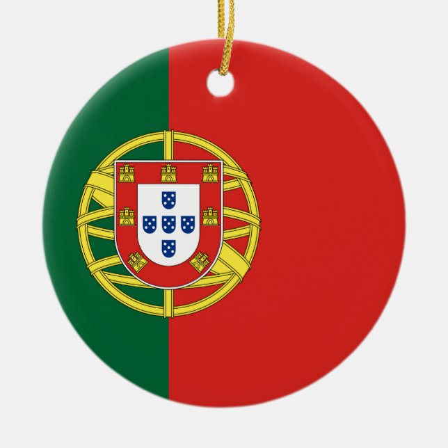 Portuguese Flag Ceramic Tree Decoration (Front)