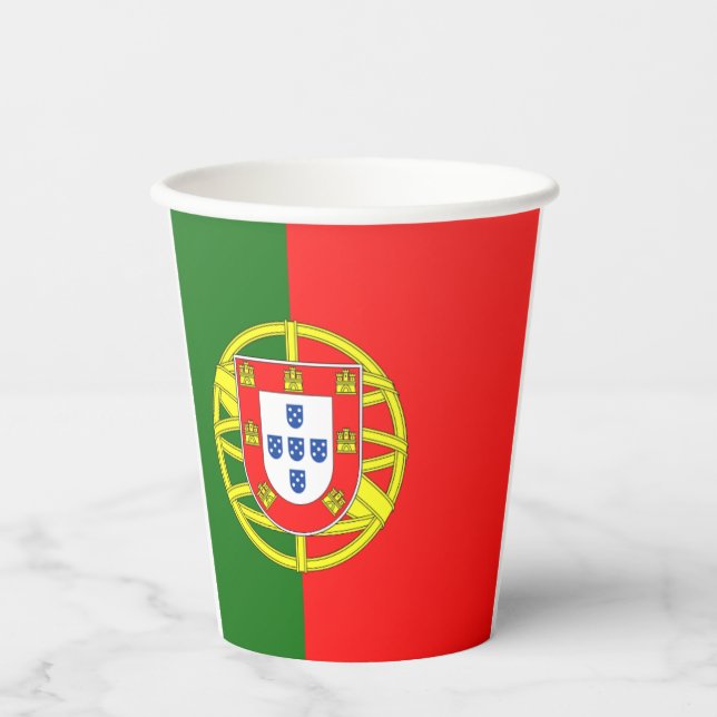Portuguese flag-coat arms paper cups (Front)