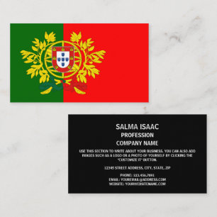 Portuguese Flag & Coat of Arms, Flag of Portugal Business Card