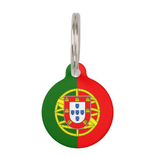 Portuguese flag custom pet tag for dog or cat