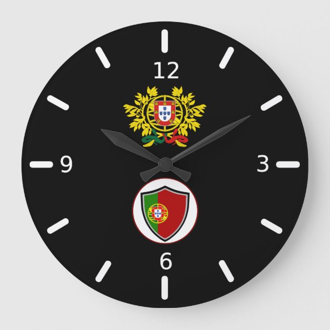 Portuguese flag-emblem large clock (Front)