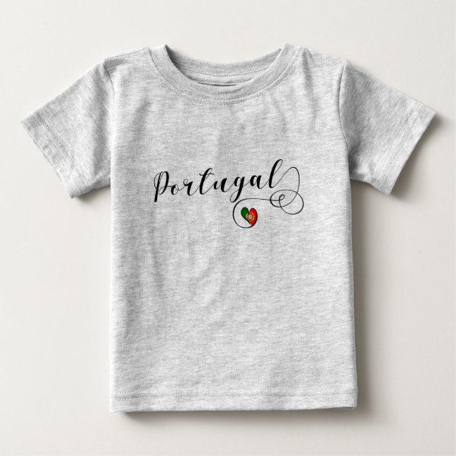 Portuguese Flag Heart, Portugal Baby T-Shirt (Front)