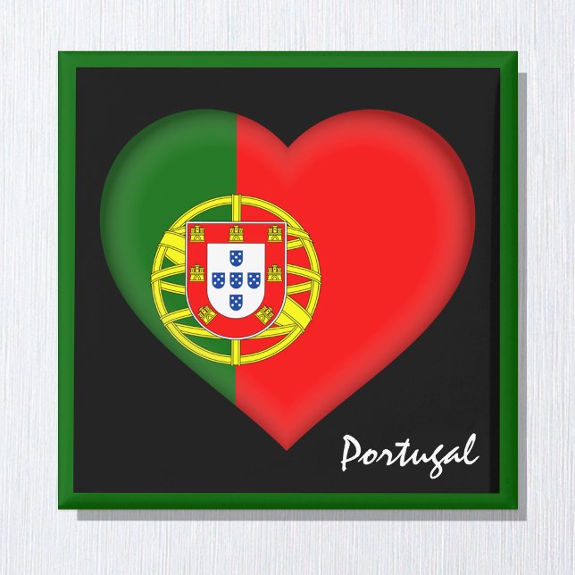 Portuguese flag & Heart, Portugal holiday /sports Magnet (Creator Uploaded)