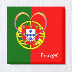 Portuguese flag & Heart - Portugal /sports fans Magnet