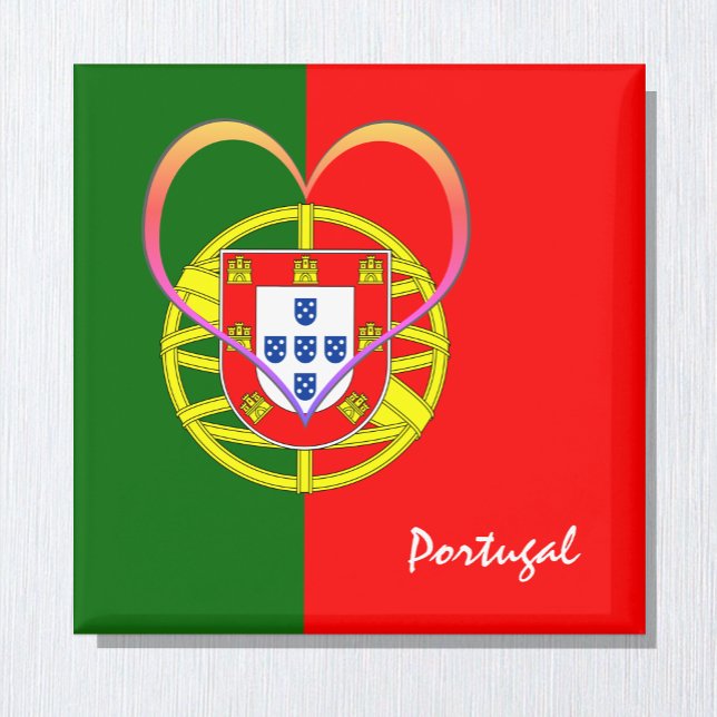 Portuguese flag & Heart - Portugal /sports fans Magnet (Creator Uploaded)
