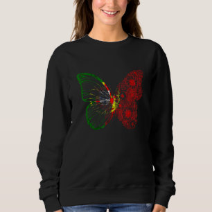 Portuguese Flag Portugal Vintage Butterfly Portugu Sweatshirt