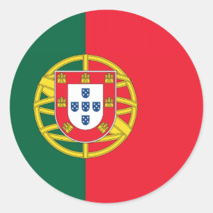 Portuguese flag quality classic round sticker