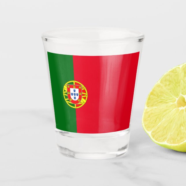 Portuguese flag shot glass (Front)