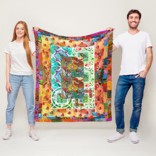 Portuguese folk ar Fleece Blanket
