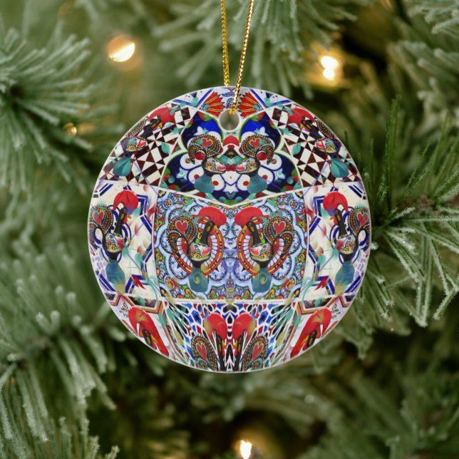 Portuguese folk art ceramic tree decoration (Tree)