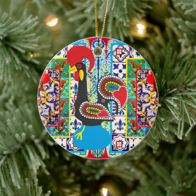 Portuguese folk art ceramic tree decoration (Tree)