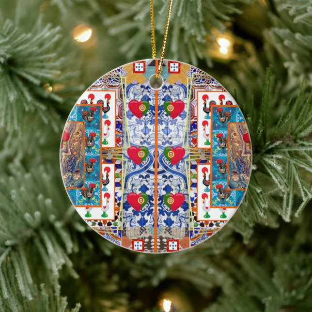 Portuguese folk art ceramic tree decoration (Tree)