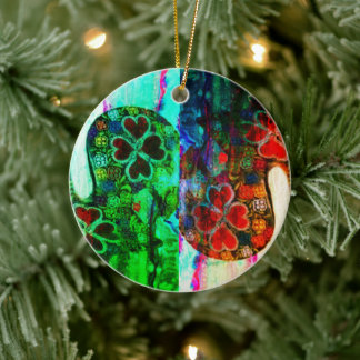 Portuguese folk art ceramic tree decoration