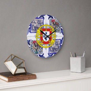 Portuguese folk art design large clock