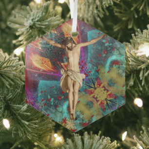 Portuguese folk art glass tree decoration
