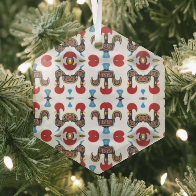 Portuguese folk art glass tree decoration (Insitu)